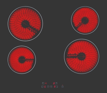 ჩასაშენებელი ქურის ზედაპირი LUXELL V6-04T black